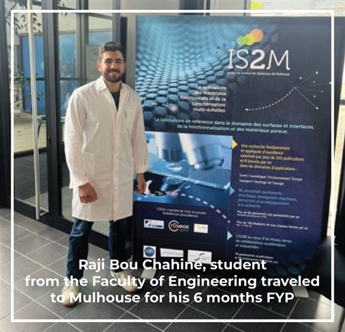 Raji Bou Chahine, student from the Faculty of Engineering traveled to Mulhouse for his 6 months FYP