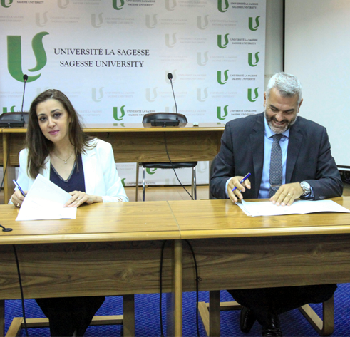 Protocole d’accord signé entre l’ULS et la Fondation Youssef Sader pour collaborer à des activités dans le secteur de la formation juridique.